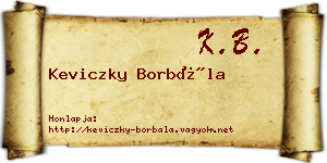 Keviczky Borbála névjegykártya
